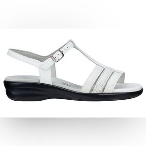 SAS tripad comfort Capri T-strap Sandals white leather size 10N